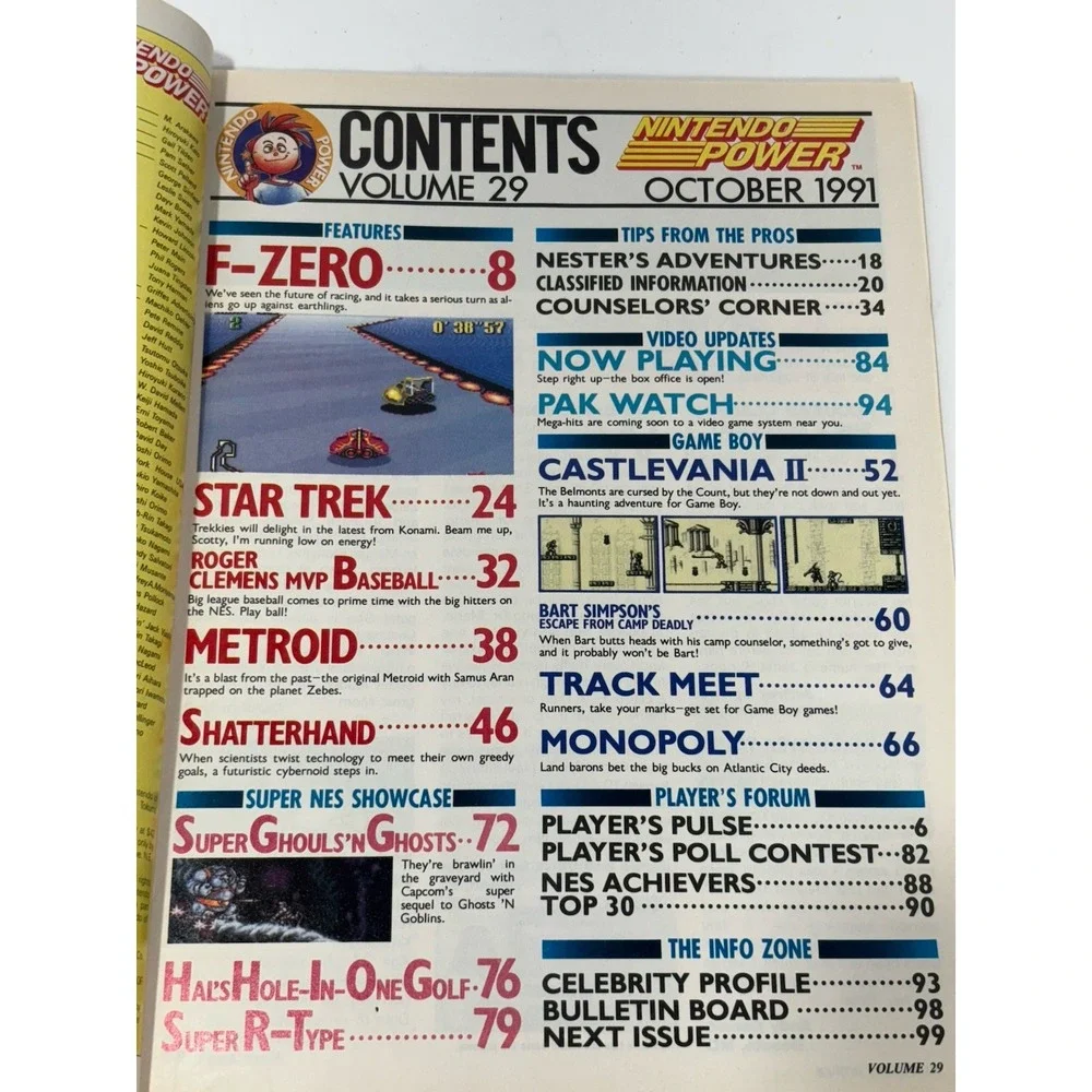 Nintendo Power ‎ Volume 29 Star Trek w Flintstones Poster